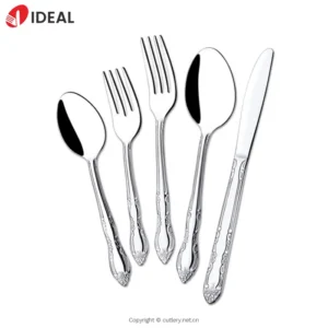 Floral Carved 304 Stainless Steel Knife Fork Spoon Set
