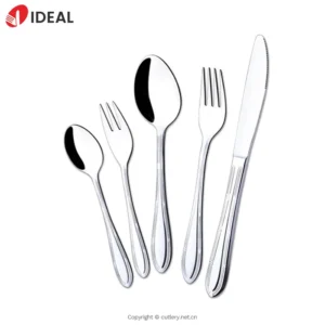 304 Stainless Steel 5-Piece Engraved Flatware Knife Fork Spoon Set