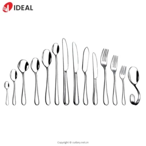 طقم أدوات مائدة فضية سميكة وثقيلة عالية الجودة مصنوعة يدويًا من الفولاذ المقاوم للصدأ لحفلات العشاء