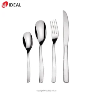 Thick Handle Stainless Steel Cutlery with Dinner Fork Dinner Knife Spoon Teaspoon Silver Serving Cutlery Set