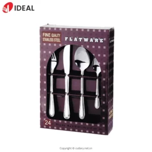 Modern Design Menagere 24 Piece Couverts Inox Fourchette Couteau Cuillere Cafe Stainless Steel Cutlery Set