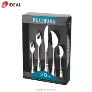 20pcs Elegant Stainless Steel Flatware Set Mirror Polish Glossy Cutlery for Parties Includes Knife Fork Spoon