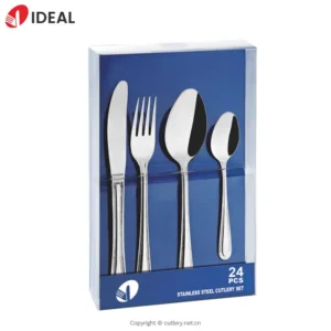 Stainless Steel Cutlery Sets 24 Pieces for Wedding Hotel Home Use