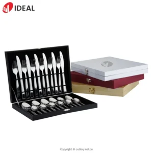 Portable Travel Forks Spoons Set Knives Stainless Steel Hotel 24 Piece High Quality Cutlery Flatware Sets With Box