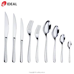 طقم أدوات ملاعق وشوك وسكاكين ملاعق فضية عالية الجودة للمطاعم طقم أدوات مائدة من الفولاذ المقاوم للصدأ لحفلات الزفاف