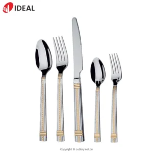 Кемпинг Открытый Индивидуальные Нержавеющей Стали Столовые Приборы Золотой Плоский Материал Золото с Лазерной Ложка Вилка Нож Набор