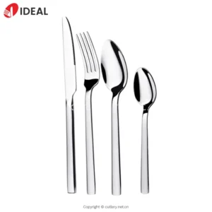 Modern Tableware Bulk Hotel Silver Metal Gold Knife Fork Spoon Cutlery Set Stainless Steel Square Handle Flatware Silverware Set