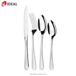 304 Stainless Steel Embossed Cutlery Set Mirror Polish Knife Fork Spoon