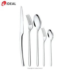 Sustainable Cutlery Set Stainless Steel Material Smooth Shiny Effect Polished Tableware Including Knives Spoons