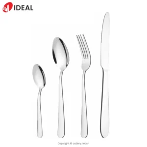 304 Stainless Steel 4-Piece Knife Fork Spoon Set Mirror Polish Customized Durable for Hotels